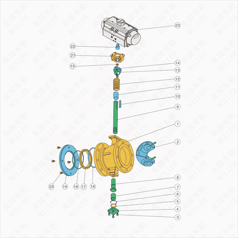 EB50V進(jìn)口氣動(dòng)V型調(diào)節(jié)球閥零部件