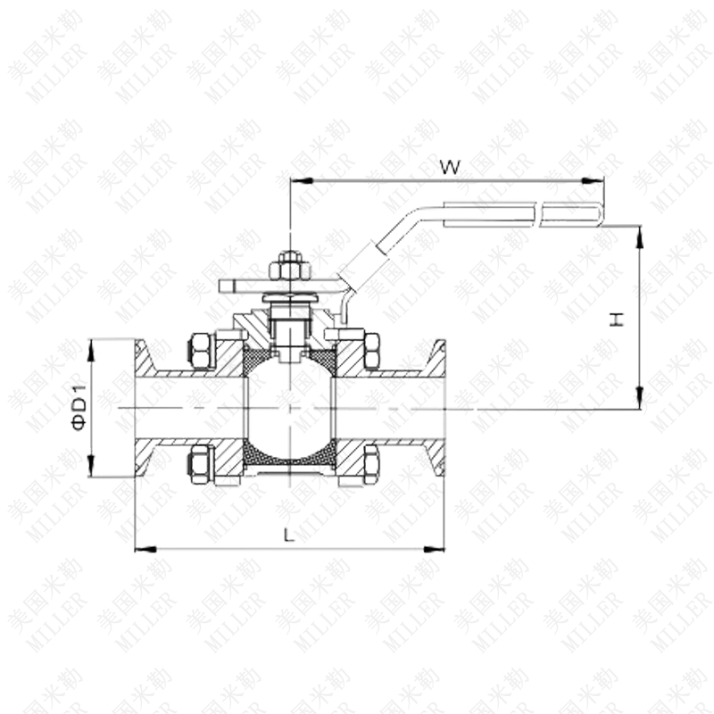 進口衛生球閥連接尺寸